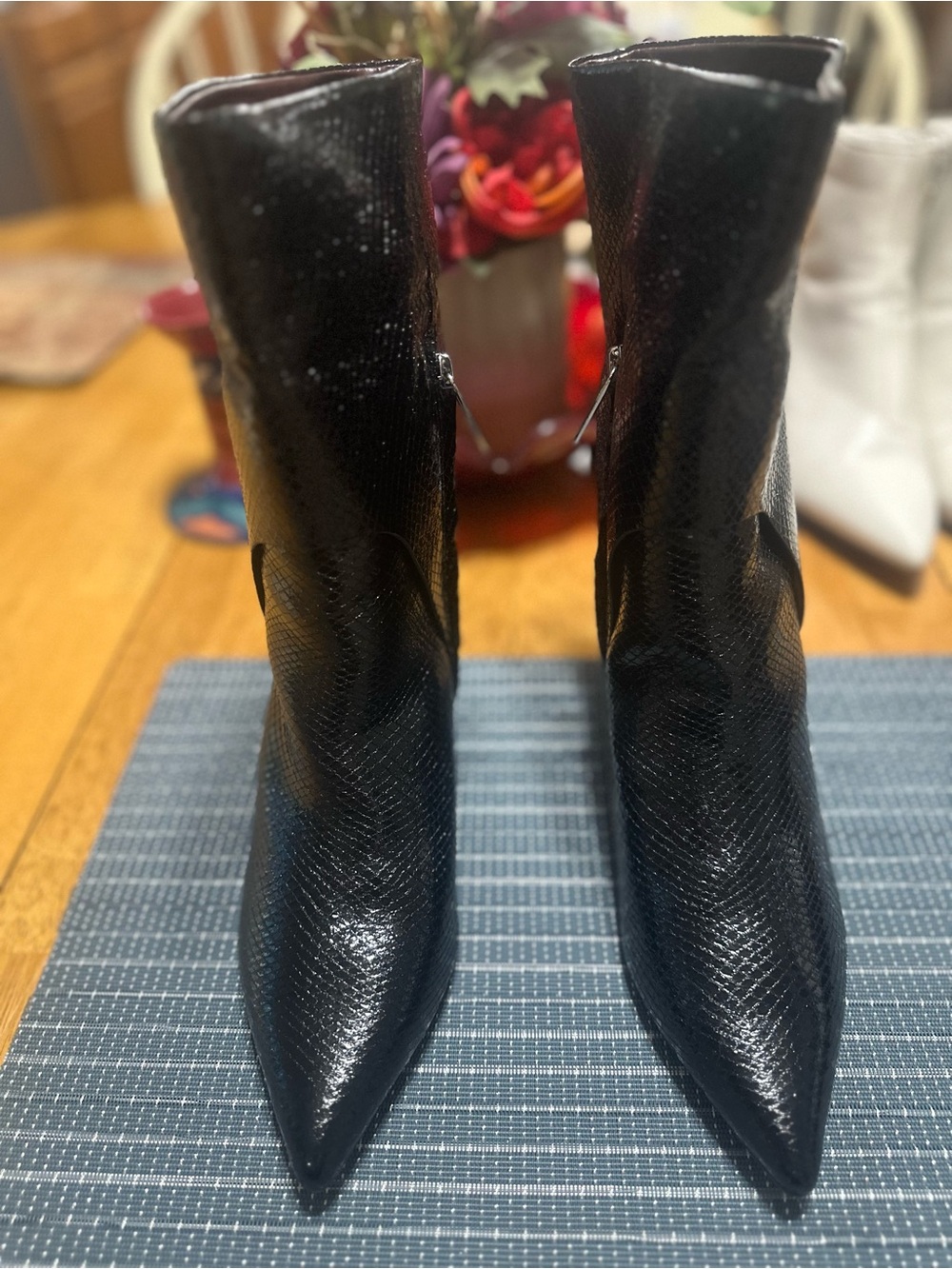 Women's Black Pointed Toe Ankle Boots